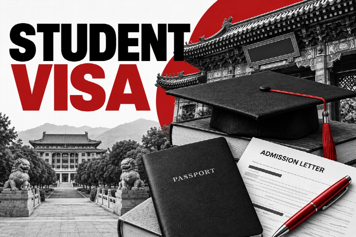 Graduation cap, books, passport and admission documents