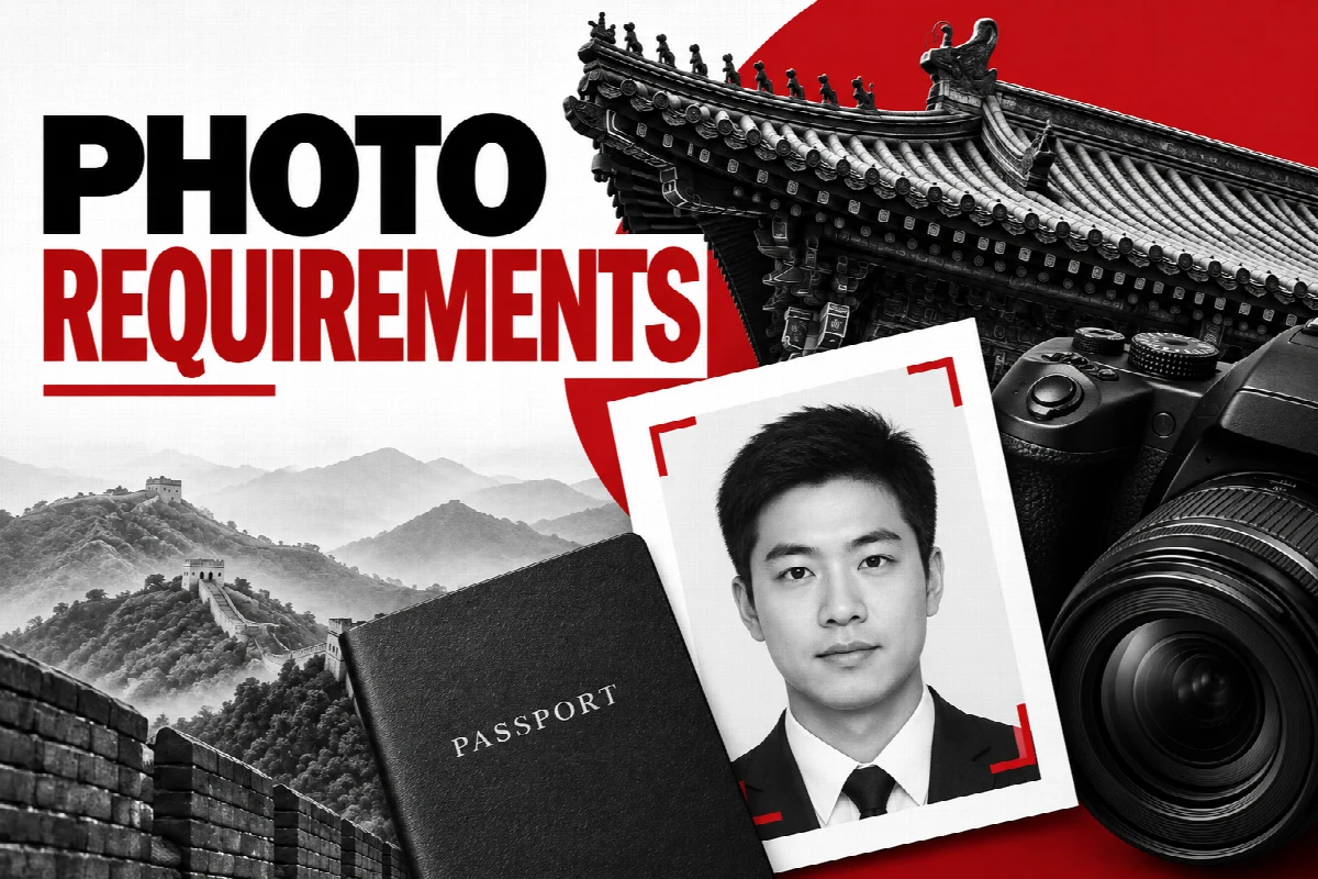 Passport portrait print and camera with photo framing guides