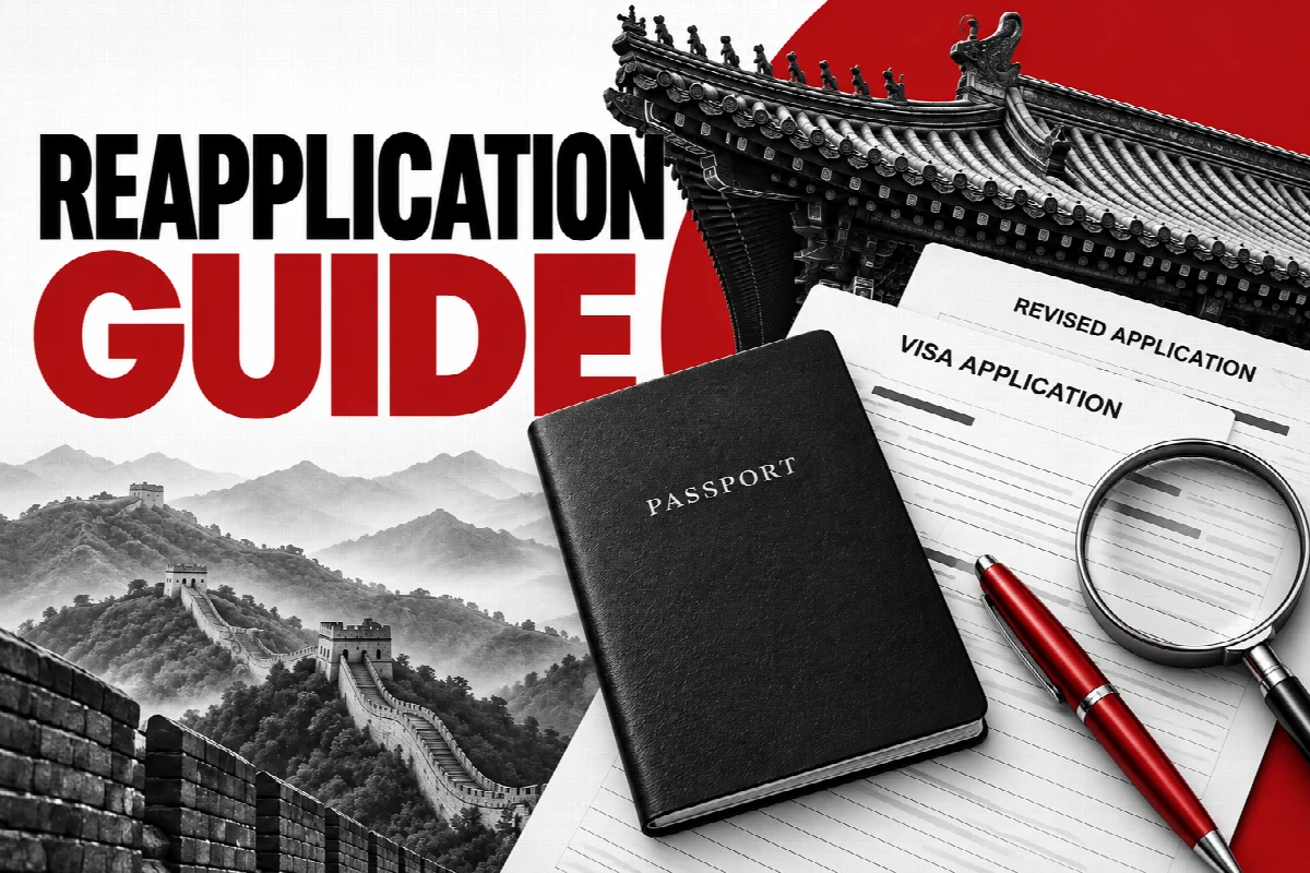 Passport and revised documents for China visa reapplication